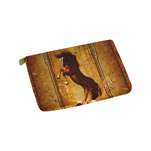 Awesome horse, vintage background Carry-All Pouch 9.5''x6''