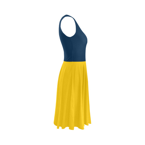 Michigan Wolverines Team Colors Sleeveless Ice Skater Dress (D19)