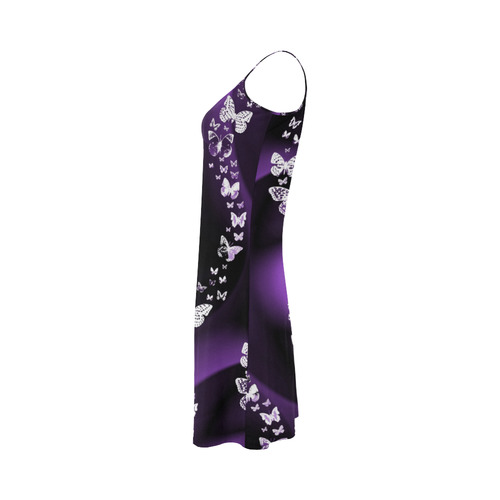 Purple Butterflies Alcestis Slip Dress (Model D05)