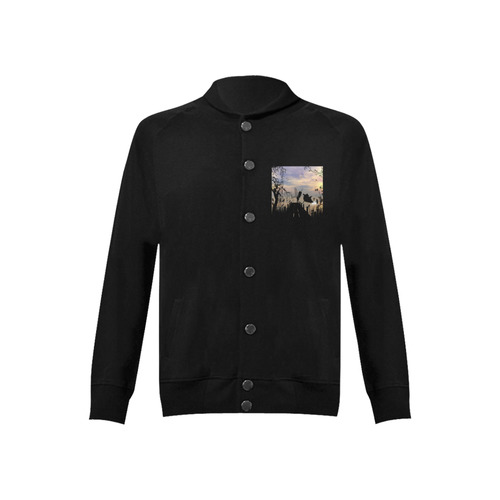 Cute fairy playing with a dolphin