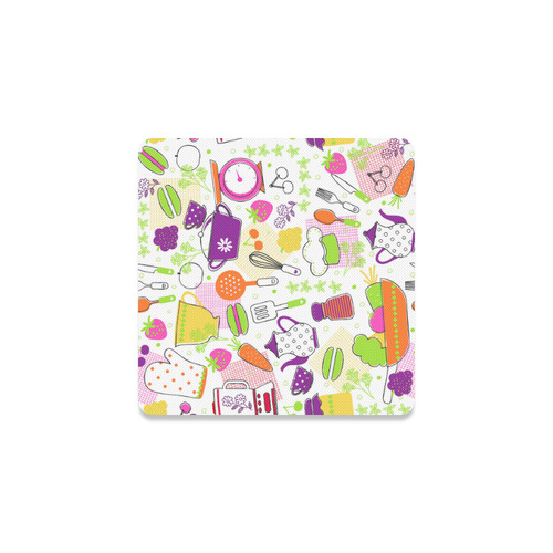 Cute Modern Kitchen Food Flower Pattern Square Coaster