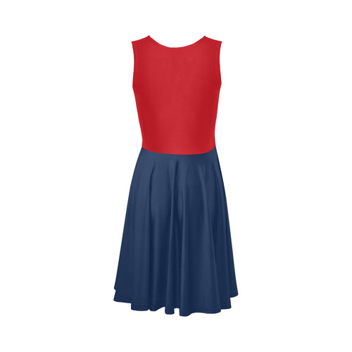 New England Patriots Team Colors Sleeveless Ice Skater Dress (D19)