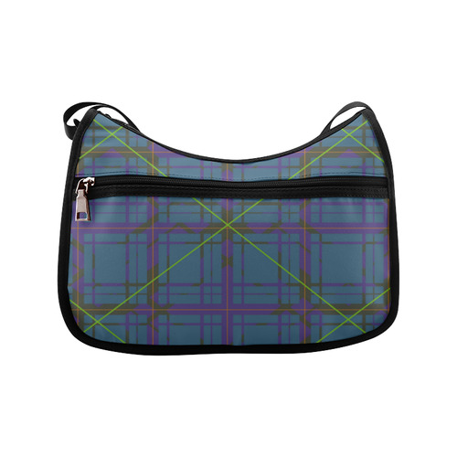 Neon Plaid Modern Design black Crossbody Bags (Model 1616)