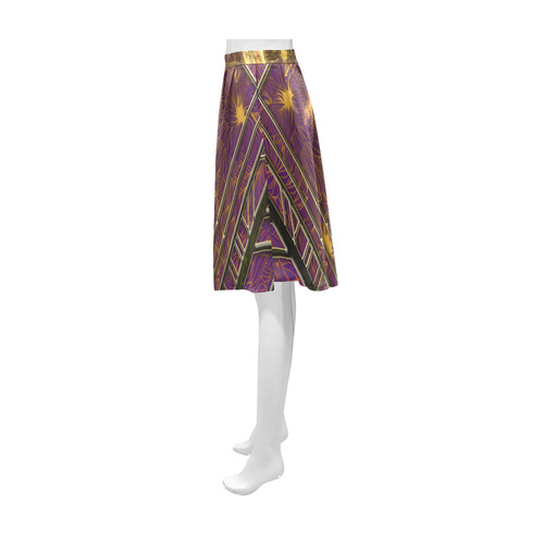 Music, golden saxophone Athena Women's Short Skirt (Model D15)
