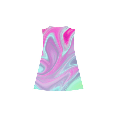 Pink Aqua Green Modern Abstract Art Alcestis Slip Dress (Model D05)