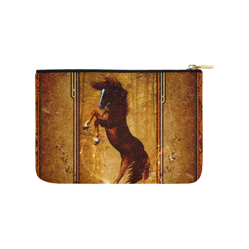 Awesome horse, vintage background Carry-All Pouch 9.5''x6''