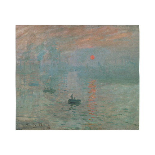 Claude Monet Impression Sunrise Soleil Levant Cotton Linen Wall Tapestry 60"x 51"
