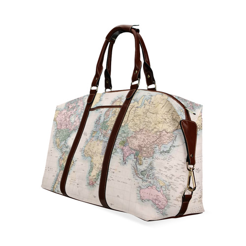 Vintage Retro World Map Classic Travel Bag (Model 1643) Remake