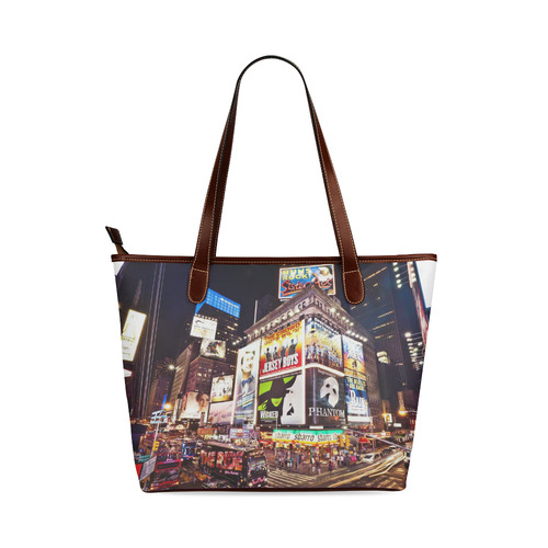 Manhattan New York City -Times Square Shoulder Tote Bag (Model 1646)