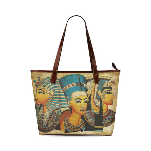 Ancient Egyptian Parchment Shoulder Tote Bag (Model 1646)