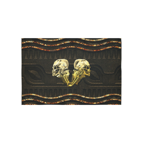 Awesome mechanical skull Cotton Linen Wall Tapestry 60"x 40"