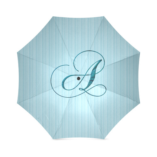 Letter A Blue - Jera Nour Foldable Umbrella (Model U01)