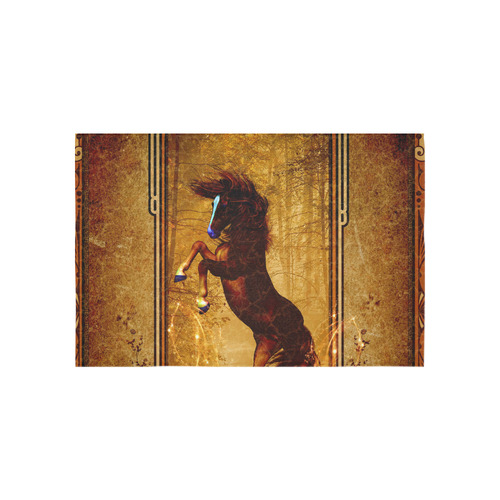 Awesome horse, vintage background Cotton Linen Wall Tapestry 60"x 40"