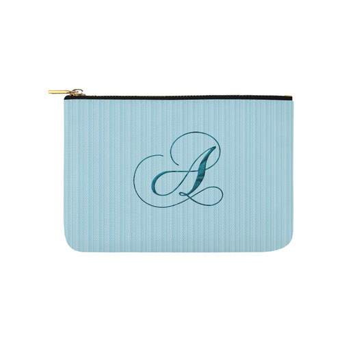 Letter A Blue - Jera Nour Carry-All Pouch 9.5''x6''