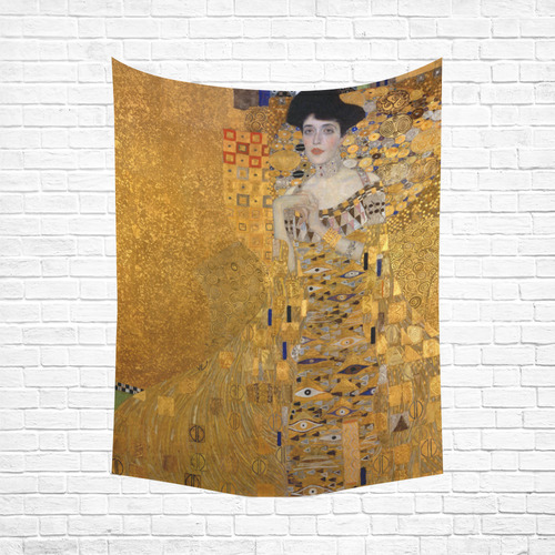 Gustav Klimt Adele Bloch Bauer Portrait Cotton Linen Wall Tapestry 60"x 80"
