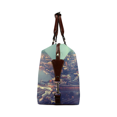 London Aerial View with Tower Bridge in Sunset Time Classic Travel Bag (Model 1643) Remake