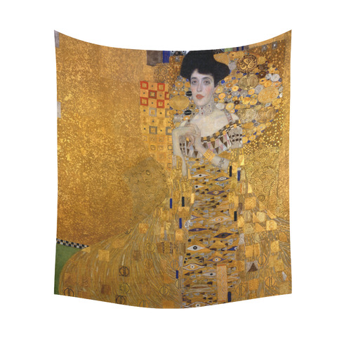 Gustav Klimt Adele Bloch Bauer Portrait Cotton Linen Wall Tapestry 51"x 60"