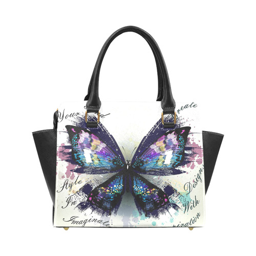 Fashion conceptual background with vector realistic butterfly Rivet Shoulder Handbag (Model 1645)