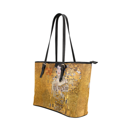 Gustav Klimt Adele Bloch Bauer Portrait Leather Tote Bag/Small (Model 1651)