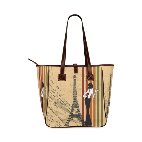 Vintage paris sexy girl retro grunge Classic Tote Bag (Model 1644)