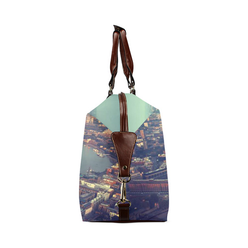 London Aerial View with Tower Bridge in Sunset Time Classic Travel Bag (Model 1643) Remake