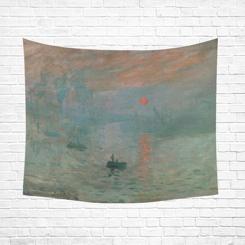 Claude Monet Impression Sunrise Soleil Levant Cotton Linen Wall Tapestry 60"x 51"