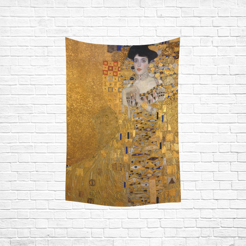 Gustav Klimt Adele Bloch Bauer Portrait Cotton Linen Wall Tapestry 40"x 60"