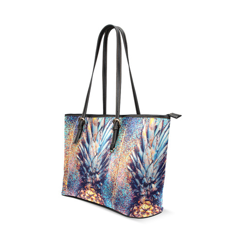 Pineapple Shine Fashion Minimalism style Leather Tote Bag/Large (Model 1640)