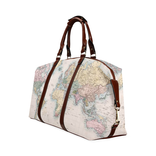 Vintage Retro World Map Classic Travel Bag (Model 1643) Remake