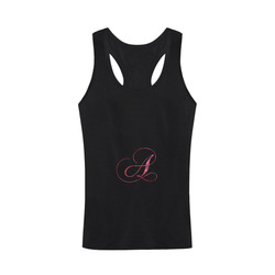 Letter A Pink Red - Jera Nour Plus-size Men's I-shaped Tank Top (Model T32)