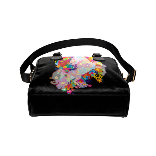 FLOWER POWER rainbow UNICORN multicolored Shoulder Handbag (Model 1634)