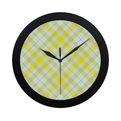 cozy and pleasant Plaid 1F Circular Plastic Wall clock