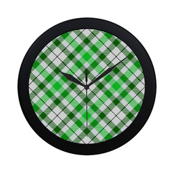 cozy and pleasant Plaid 1D Circular Plastic Wall clock