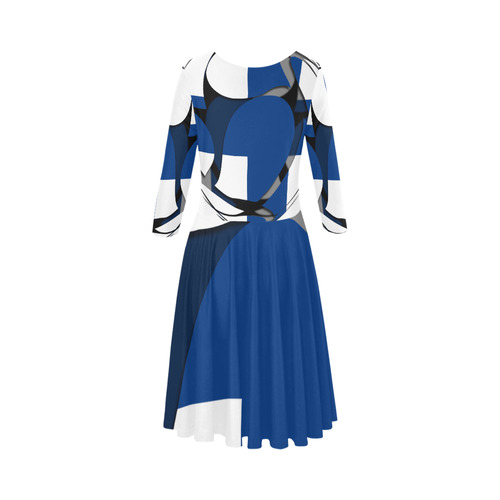 The Flag of Finland Elbow Sleeve Ice Skater Dress (D20)