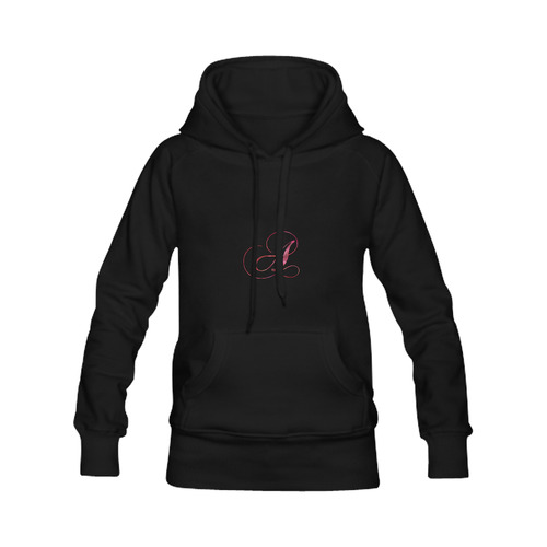 Letter A Pink Red - Jera Nour Women's Classic Hoodies (Model H07)