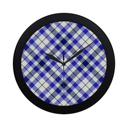 cozy and pleasant Plaid 1E Circular Plastic Wall clock
