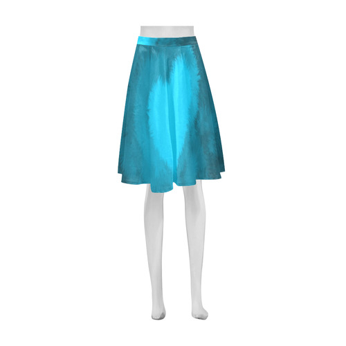 Blue Fluffy Heart Athena Women's Short Skirt (Model D15)