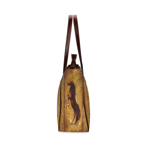 Awesome horse, vintage background Classic Tote Bag (Model 1644)