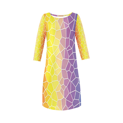 Mosaic Rainbow Round Collar Dress (D22)