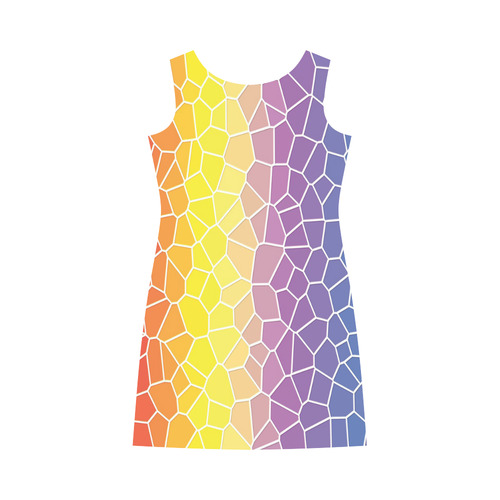 Mosaic Rainbow Round Collar Dress (D22)