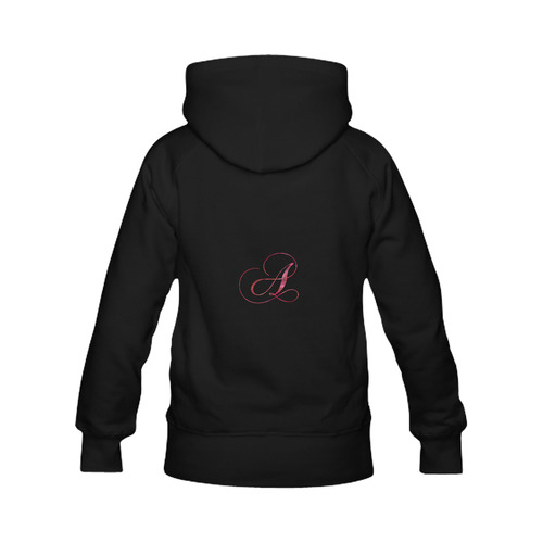 Letter A Pink Red - Jera Nour Women's Classic Hoodies (Model H07)