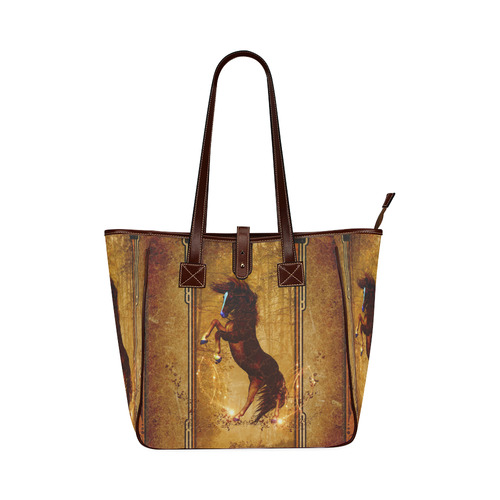 Awesome horse, vintage background Classic Tote Bag (Model 1644)