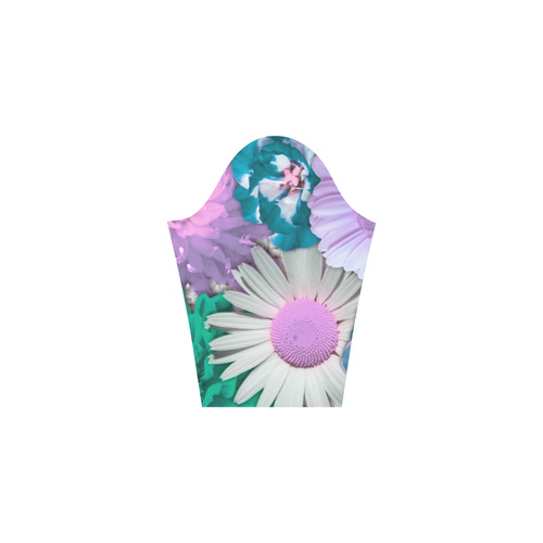 lovely flowers turquoise 3/4 Sleeve Sundress (D23)