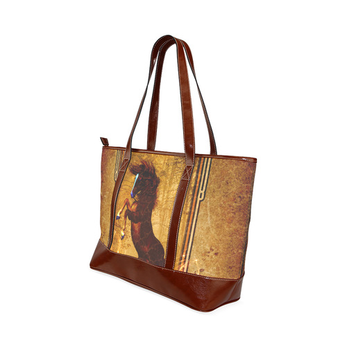 Awesome horse, vintage background Tote Handbag (Model 1642)