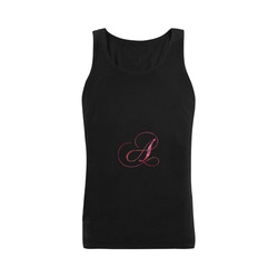 Letter A Pink Red - Jera Nour Plus-size Men's Shoulder-Free Tank Top (Model T33)