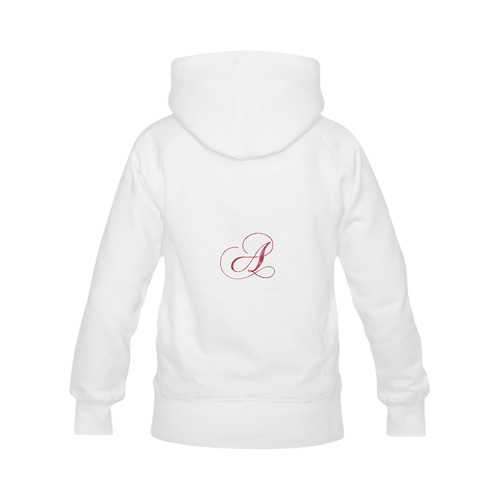 Letter A Pink Red - Jera Nour Women's Classic Hoodies (Model H07)