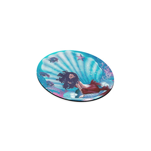 mermaid in a shell Round Coaster