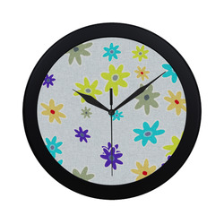 Floral Fabric 1B Circular Plastic Wall clock