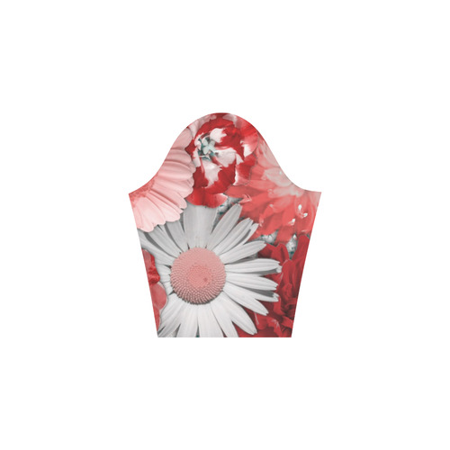 lovely flowers red Elbow Sleeve Ice Skater Dress (D20)