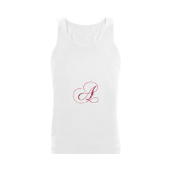 Letter A Pink Red - Jera Nour Plus-size Men's Shoulder-Free Tank Top (Model T33)